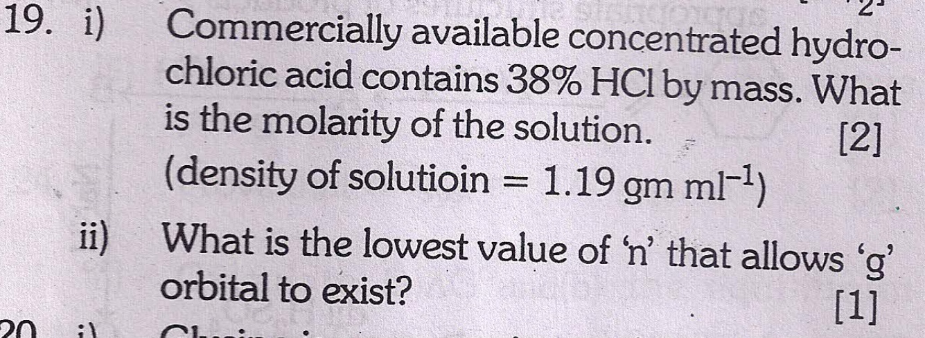 Question image for i am unable to solve both 19) i and ii plzzzzzzzzz